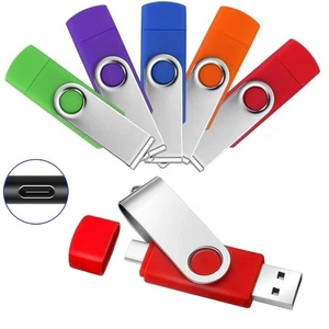 Unidad Flash Doble USB C OTG 2.0 3.0 128 GB 64 GB 32 GB 16 GB 1 GB Tipo-C Memory Stick - Imagen 1 de 24