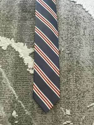 Corbata Peter Millar roja blanca y azul a rayas 100 % seda corbata Repp nueva sin etiquetas  Foto 1 de 4