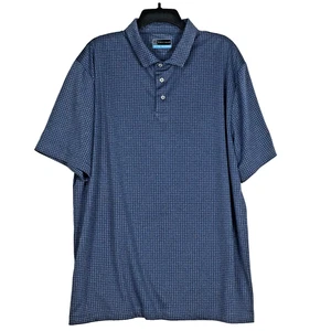 Camisa polo de golf PGA Tour para hombre XL azul estampado a cuadros manga corta poliéster informal - Imagen 1 de 7