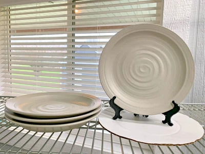 Platos de cena de gres Pottery Barn Larkin concha blanca S/4 # Foto 1 de 3