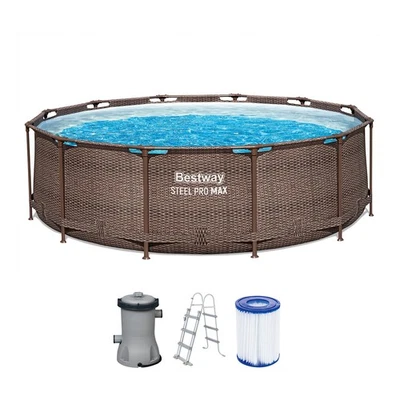 Pool Schwimmbecken Komplett Set Bestway Steel Pro Max 366x100 cm mit Filterpumpe - Bild 1 von 4