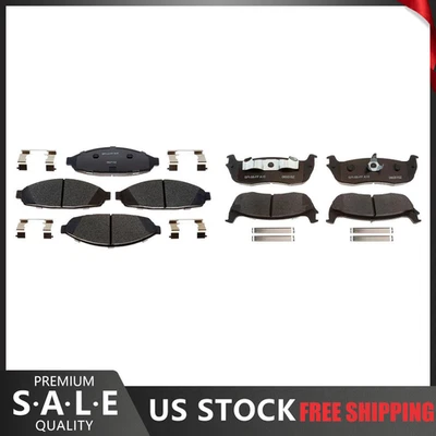 For 2011 2010 2009-2003 Lincoln Town Car Front & Rear R-Line Ceramic Brake Pads - Image 1 of 4