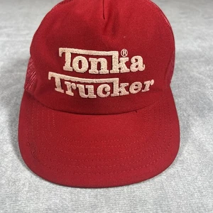 VINTAGE Herren Tonka Trucker Mütze rot verstellbar Cap SnapBack - Bild 1 von 8