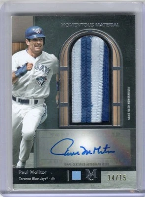 2024 Topps Museum Collection PAUL MOLITOR Momentous Material Patch AUTO /15 JAYS - Image 1 of 2