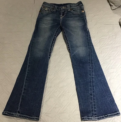 Jeans True Religion vintage para niñas talla 7 Joey Pinks Rainbow Rows Foto 1 de 4