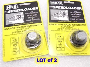 Lot of 2 HKS 32-K SpeedLoader for S&W 32 H&R Magnum Mod 16 K Frame TAURUS 76 761 - Picture 1 of 4