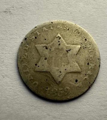 1852 Silver Three Cent Trime Rare Coin No Reserve Auction! - Image 1 of 4