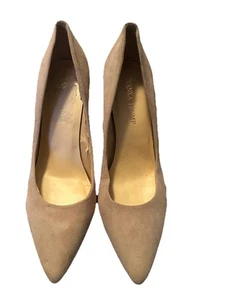 Ivanka Trump Heel Womens 7M Classic Pumps Slip On Tan Suede Pointed Toe Ok - Picture 1 of 6