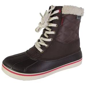 Crocs Womens AllCast Waterproof Duck Boot Shoes, Espresso/Red, US 5 - Picture 1 of 3