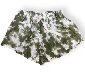 Bassike Women Tie-Dye Green White Drawstring Shorts With Pockets (Size 1) - Picture 1 of 4