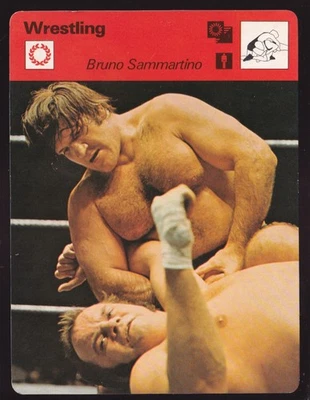 BRUNO SAMMARTINO WWF Luchador Foto 1978 Reino Unido Sportscaster Tarjeta #27-02A Foto 1 de 2