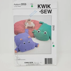 Kwik Sew 2925 Stuffed Pillow Animals 60" Plush Toy Sewing Pattern Frog or Hippo - Picture 1 of 4