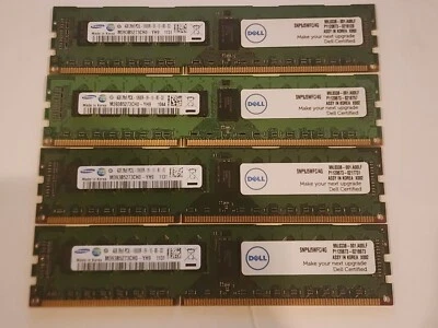 Lot 4x 4GB (16GB) Samsung M393B5273CH0-YH9 PC3-10600R 1333MHz RDIMM Server RAM - Image 1 of 3