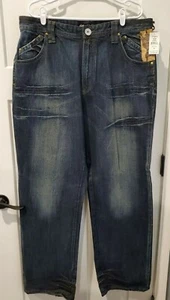 Vintage A. Tiziano men's jeans with leather back pockets, NWT 38x34 - Picture 1 of 5