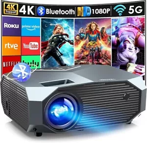 4k HD Projector With WiFi and Bluetooth, For Movies, Home Cinema, 400" Display - Picture 1 of 8