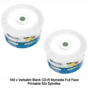 Verbatim Mymedia CD-R Full INKJET Printable 52x CD Blank Disc 700MB 80min LOT - Picture 1 of 20