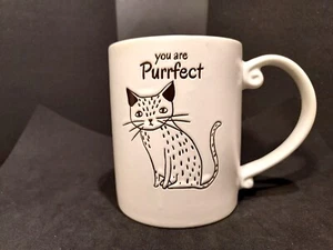 "YOU ARE PURRFECT" Ceramic CAT MUG Dishwasher Microwave Safe Spotted Kitty Art - Picture 1 of 3