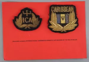 INTERNATIONAL CARIBBEAN AIRWAYS LAKER CAP BADGES FREDDIE SIGNED LETTER AIRLINE - Picture 1 of 6