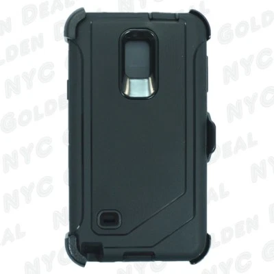 For Samsung Note 4 Heavy Duty Case Cover with Belt Clip & Screen Black - Image 1 of 3
