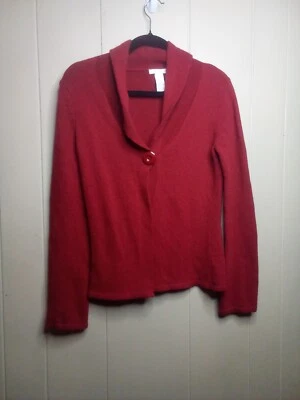 Cardigã suéter tweeds manga longa S vermelho - Imagem 1 de 4