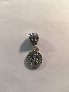 PEACE SIGN Tibetan Silver Dangle Charms Beads Fit Bracelet--C32