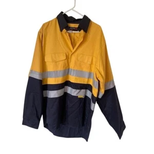 FR Hi Vis Work Shirt Mens 3XL Flame Resistant Reflective Yellow Walls Elliott - Picture 1 of 7