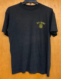 Vintage Single Stitch ARMY Black Tshirt Women's Size Medium - Picture 1 of 4