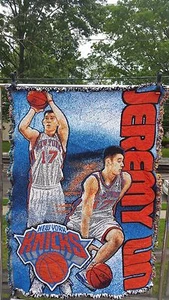 Linsanity Jeremy Lin NBA NY Knicks Wall Hanging, Blanket, Room Decor 36x47 - Picture 1 of 6