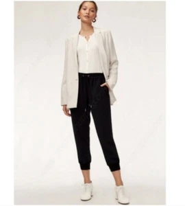 Pantalón Joggers Aritzia Wilfred Para Mujer Mediano Negro Buffon Crepé Elegante Corto M - Imagen 1 de 21