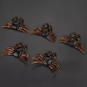 (Brown)5Pcs/Lot PVC Soft Lifelike Fishing Lures Crab Artificial Bait Tackle - Picture 1 of 10