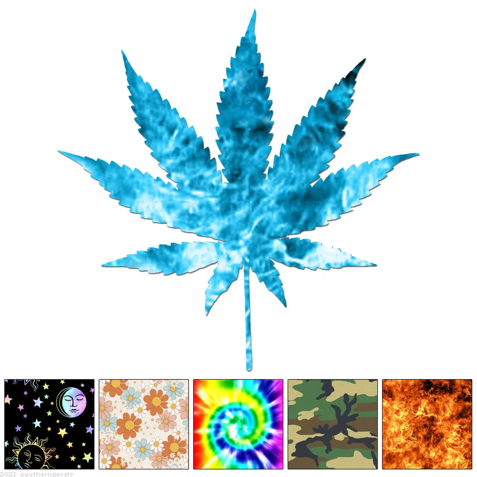 SOUTHERN DECALZ Marijuana Weed Leaf - Vinyl Decal Sticker - Multiple Patterns & Sizes - ebn6080
