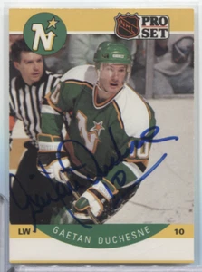 Gaetan Duchesne North Stars Autographed 1990 Pro Set #137 w/COA 101023MLCD63 - Picture 1 of 2