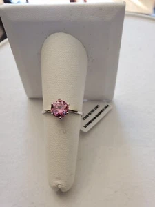 1.20 CT PINK MOISSANITE SOLITAIRE 14KT SOLID W GOLD ENGAGEMENT RING SZ 7 - Picture 1 of 11