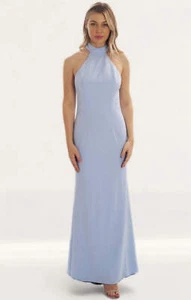 Jarlo Womens Blue Maxi Dress Halter Neck RRP £105 - Picture 1 of 18