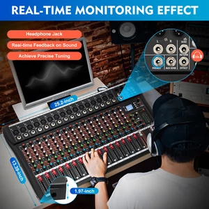 16 Channel Bluetooth Power Mixer Digital Stereo Audio Mixing USB - Imagen 1 de 14