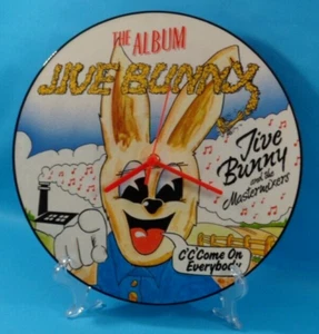 JIVE BUNNY CLOCK Vinyl Record Upcycled Picture Disc Pic 12P113 12" LP Wall Clock - Picture 1 of 5