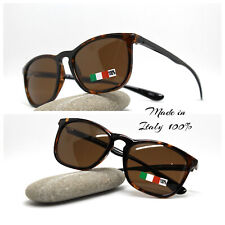 Made IN Italy Sunglasses Men Classic Square Oval Brown Turtle Black