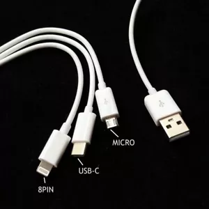 3 in 1 Fast USB Charging Cable Universal Multi Function Cell Phone Charger Cord - Picture 1 of 6