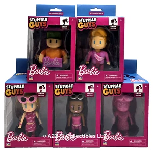 STUMBLE GUYS BARBIE 4.5" ACTION FIGURES COMPLETE SET OF 5 LIMITED EDITION *NEW* - Picture 1 of 7