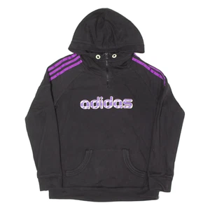 ADIDAS Girls Black Hoodie Pullover M - Picture 1 of 6