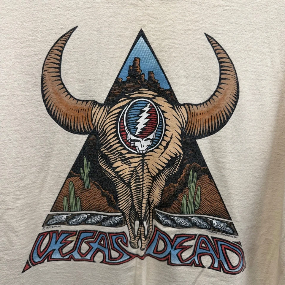 Vintage Grateful Dead Vegas Dead Tour T-Shirt 1994 Concert Tee Adult Sz L Skull - Image 1 of 4