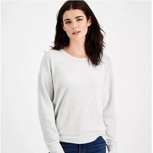 New HIPPIE ROSE Juniors' Cutout Back Knit Top white Heather grey S, M, L - Picture 1 of 10