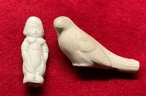 2 Figurines - Bisque (bird Whistle & Small Child) - Japan - Picture 1 of 5