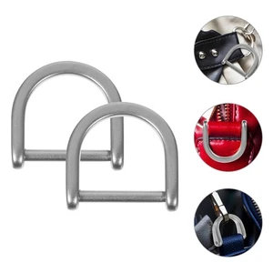 2 Pcs Horseshoe Buckle D-shaped Heavy Duty Rings Stainless Steel - Bild 1 von 12