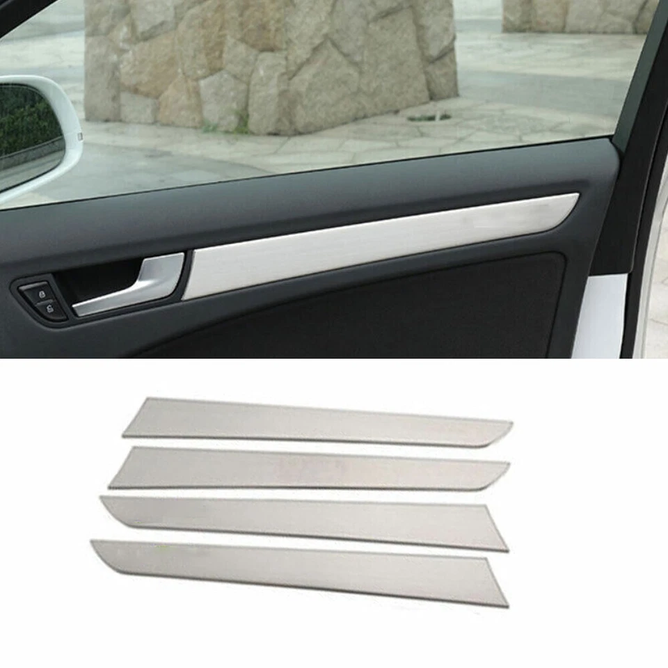 For Audi A4 A5 2009-2016 Silver Titanium Car Inner Door Strip Panel Cover Trim - Image 1 of 4