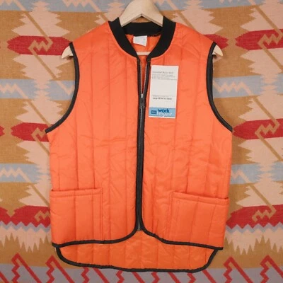 Vintage Sears Work N' Leisure Orange Hunting Quilted Vest Men's Large - Image 1 of 4