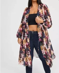 Torrid Tie Front Maxi Kimono 3X - Picture 1 of 6