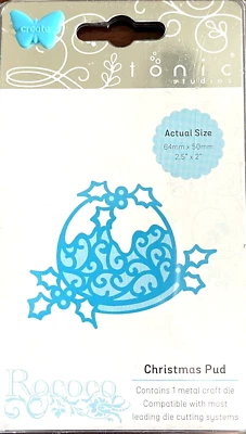 Christmas Pud Pudding Dessert Holidays English Tonic Studios Metal Die 1013E - Image 1 of 2