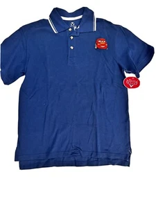 Disney Store Boys Size Large (10/12) Blue Lightning McQueen Embroidered Polo NWT - Picture 1 of 6
