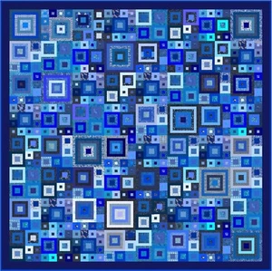 ELECTRIC BLUE - 103" x 103" - Pre-cut Quilt Kit by Quilt-Addicts Small King - Picture 1 of 5
